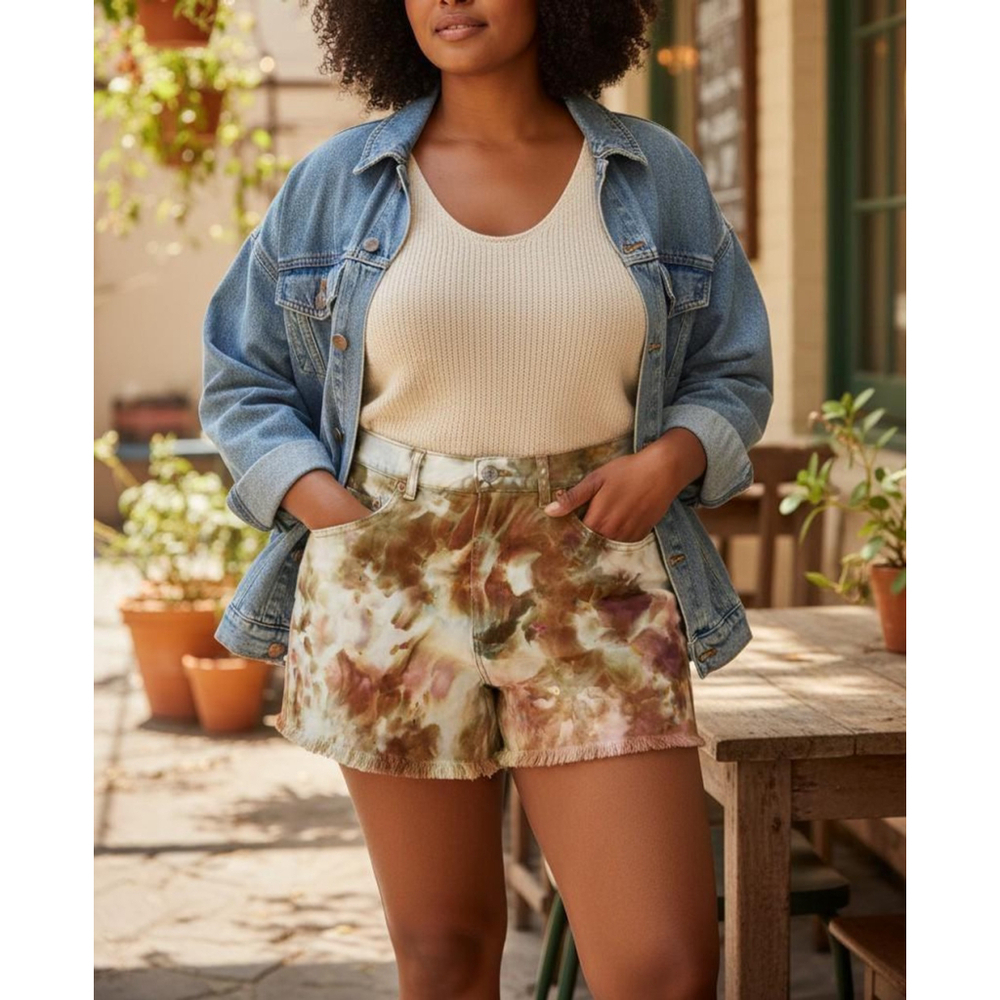 Upcycled Levi's Denim Shorts: Hand-Dyed Tie Dye Cutoffs